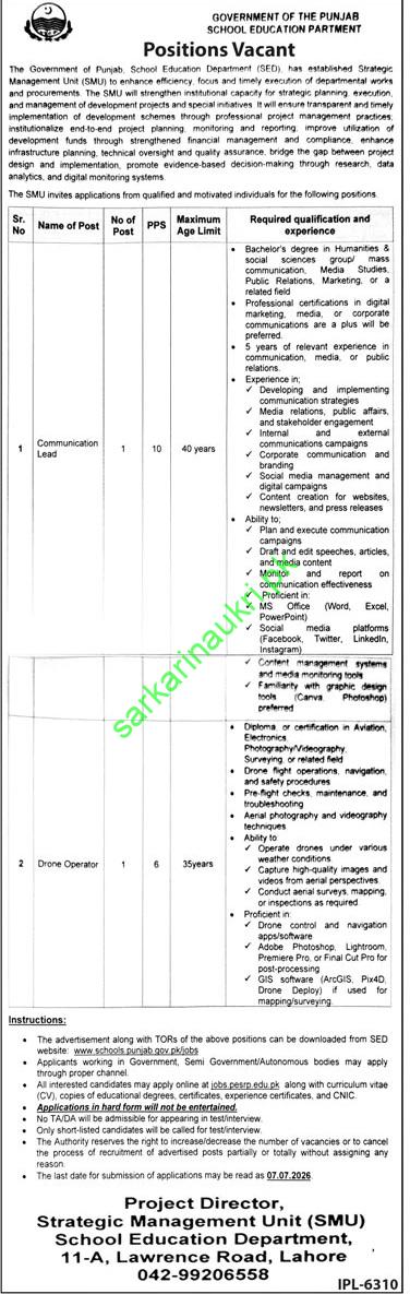 Punjab School Education Department SED Jobs 2026 – Apply Online via PESRP