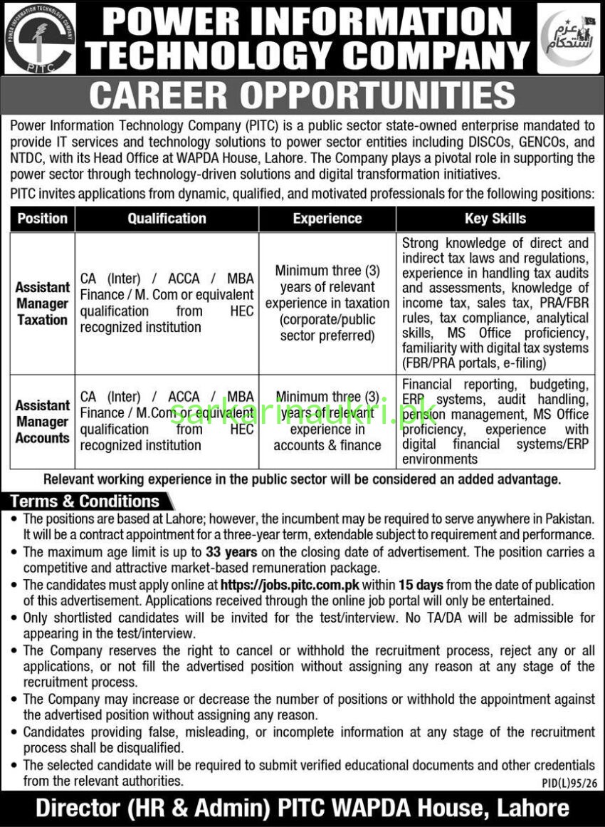 PITC Jobs 2026 – Power Information Technology Company Career Opportunities