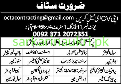 Octa Contracting Islamabad Jobs 2026 – Multiple Vacancies in Construction Sector