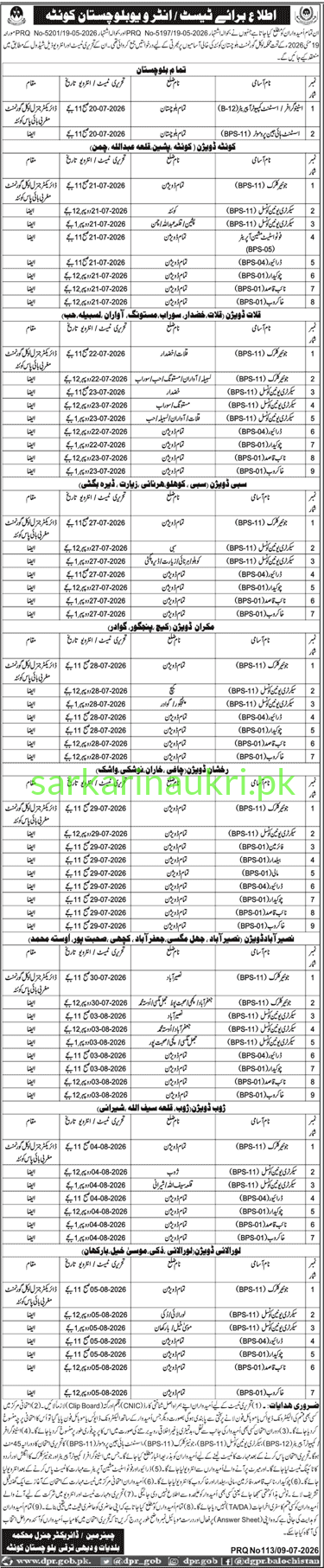 Local Government Balochistan Jobs 2026 – Written Test & Interview Schedule Notice