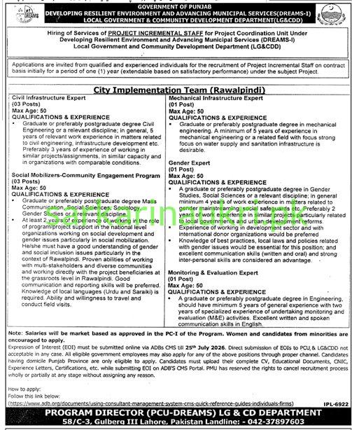 Local Government & Community Development Department (LG&CDD) Jobs 2026