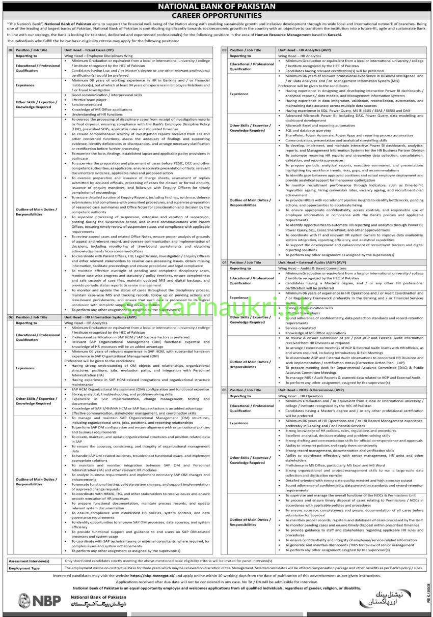 NBP Jobs 2026: National Bank of Pakistan Career Opportunities